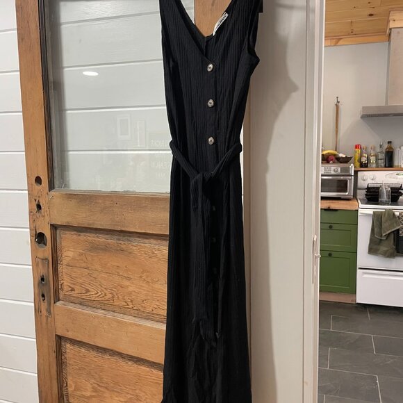 Reformation Mere Dress Ribbed Buttondown V-Neck Midi Dress - Picture 2 of 7